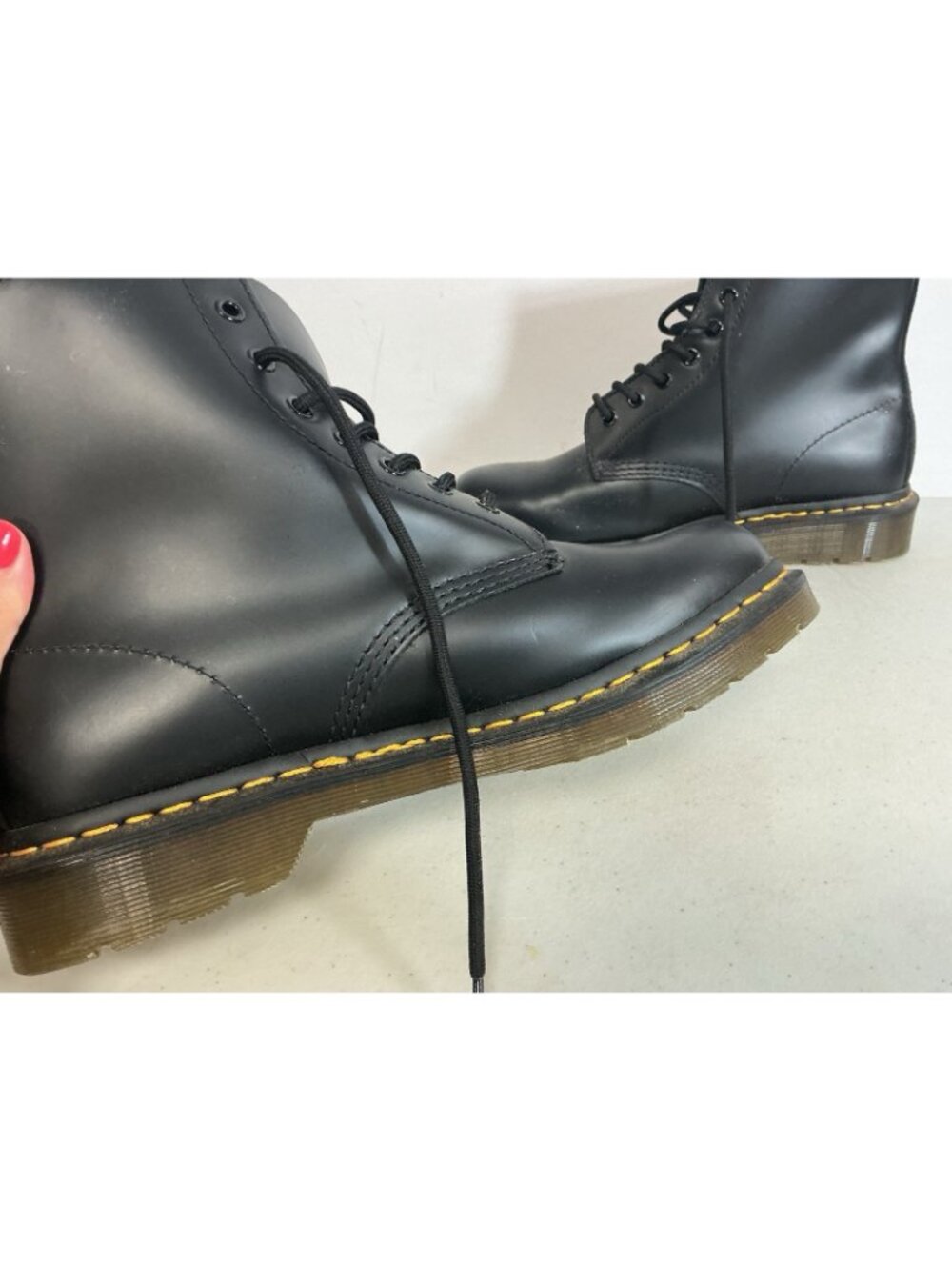 Doc Martens Combat Boots Black Leather Mens 10.5 New - Picture 9 of 9